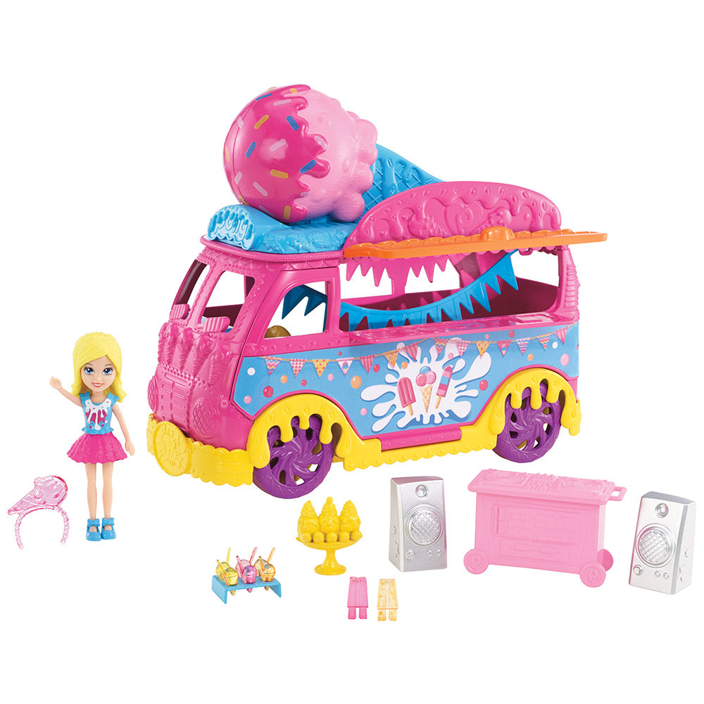polly pocket  vehiculo desfile de helados