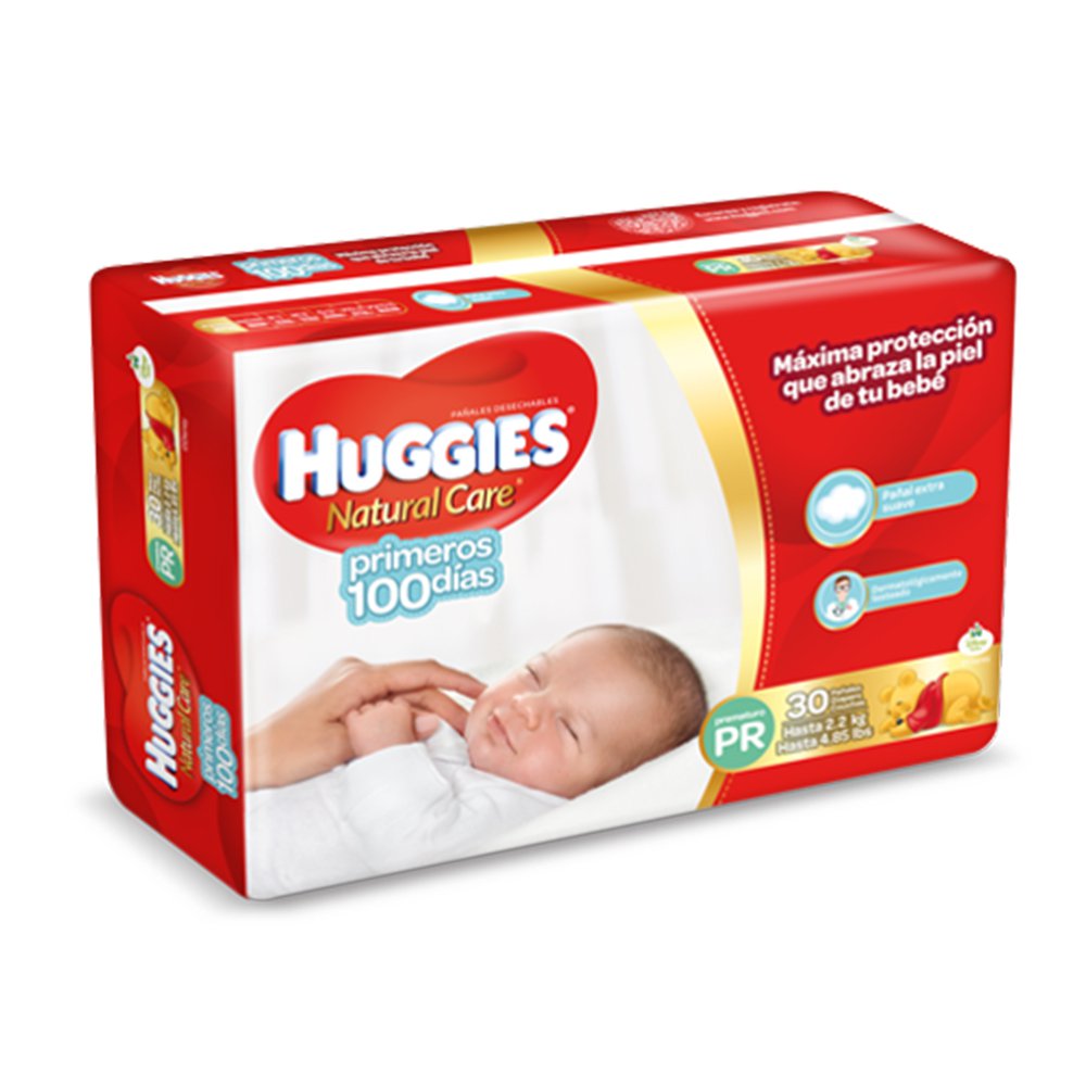 prematuro   30 panales huggies natural care primeros 100 dias  unisex
