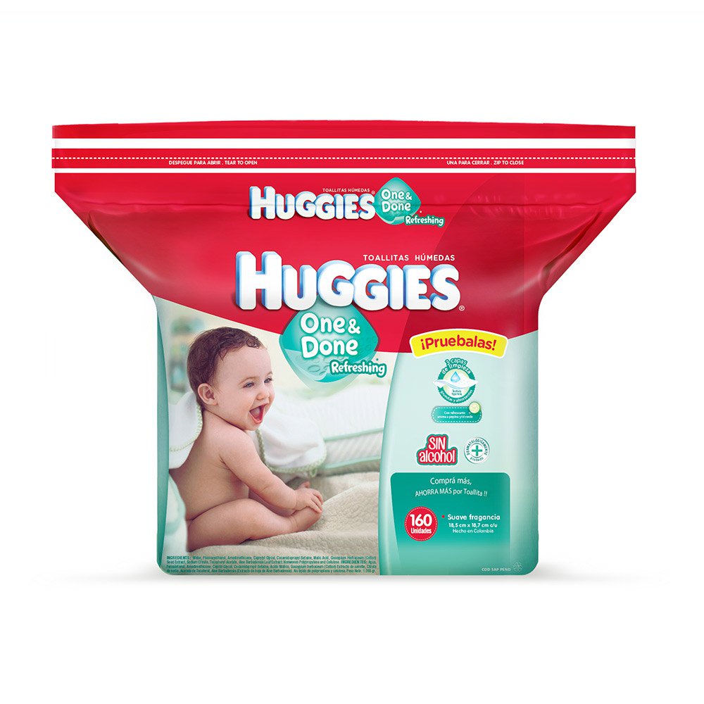 toallitas humedas   160 huggies oneydone   unisex