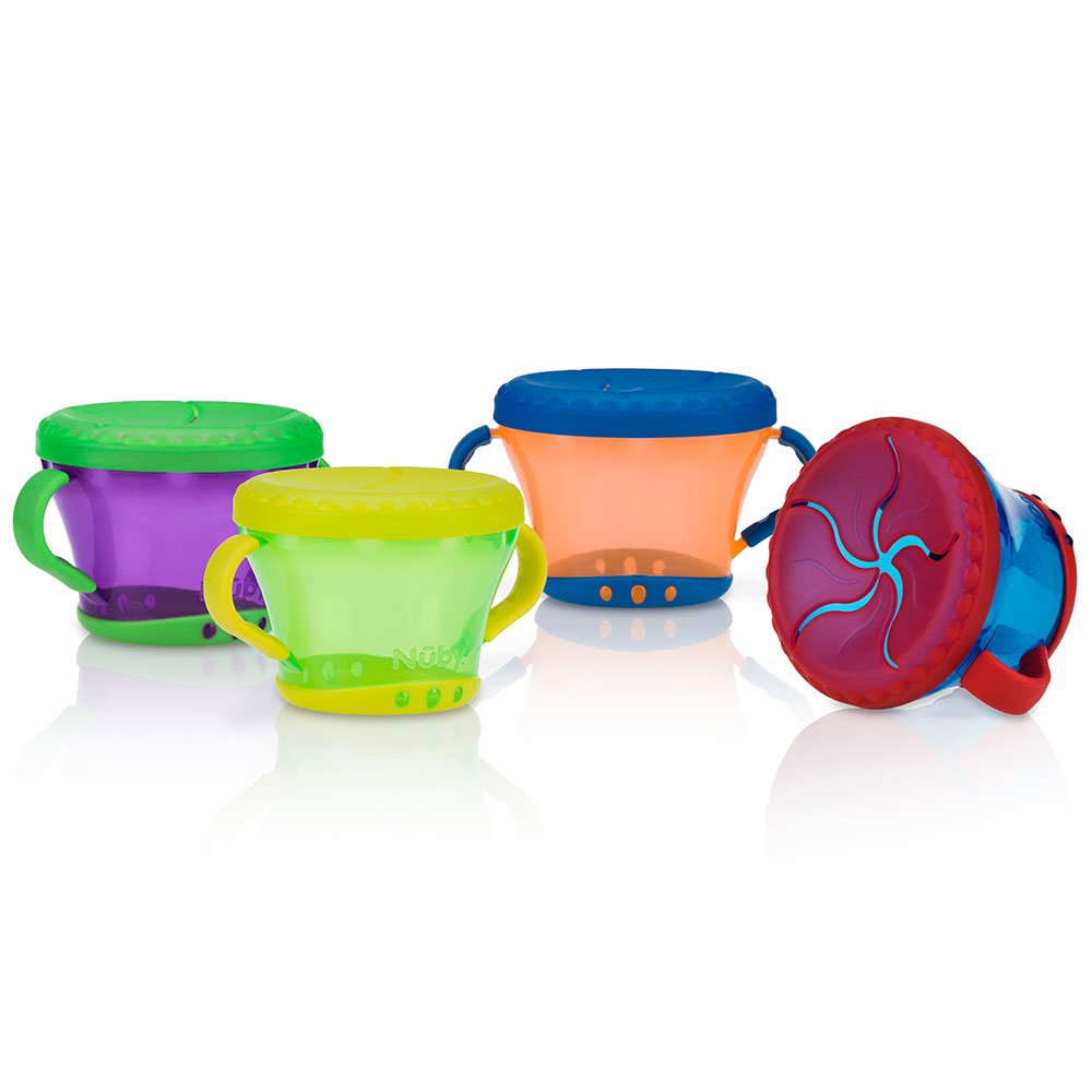 recipiente nuby para snacks   rojo azul