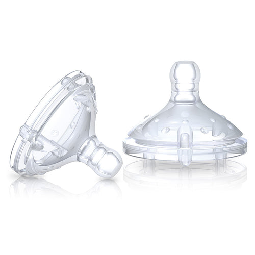 nuby chupo para biberon silicona x 2 flujo rapido