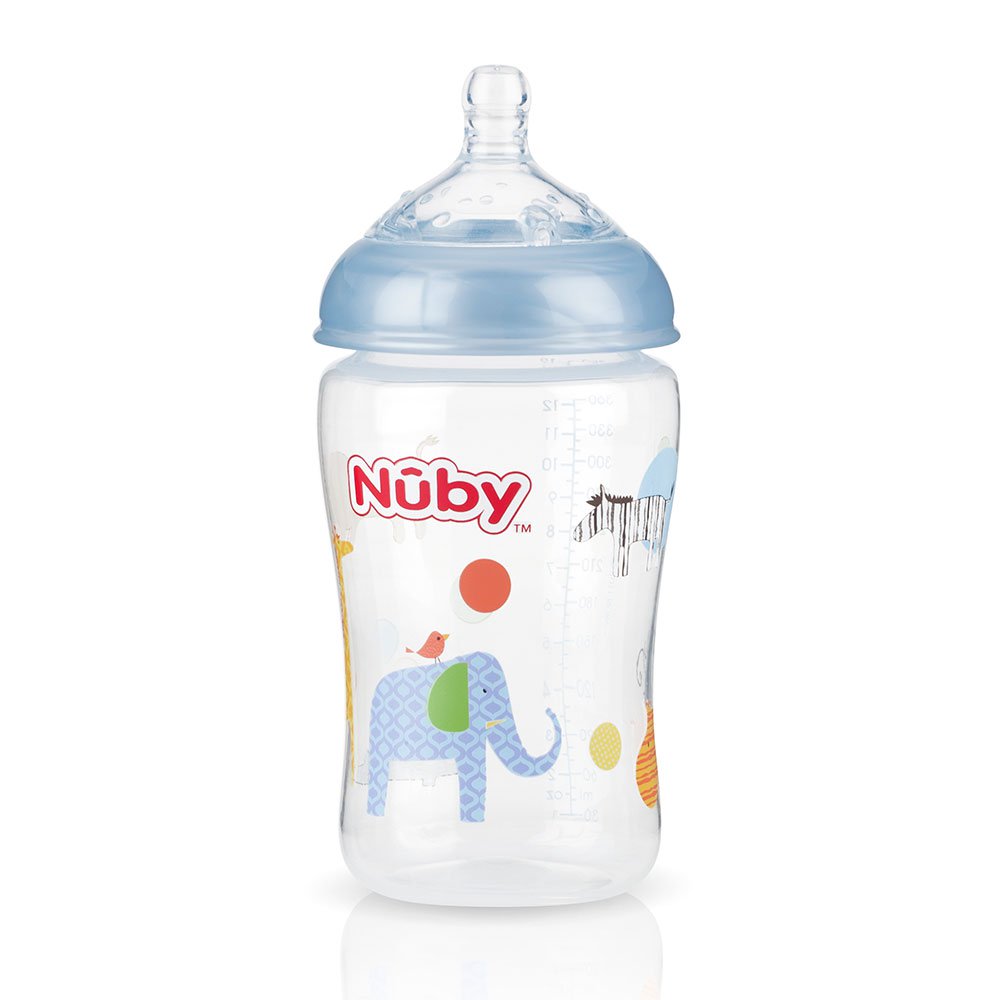 biberon nuby sistema anti colico x 360ml   azul