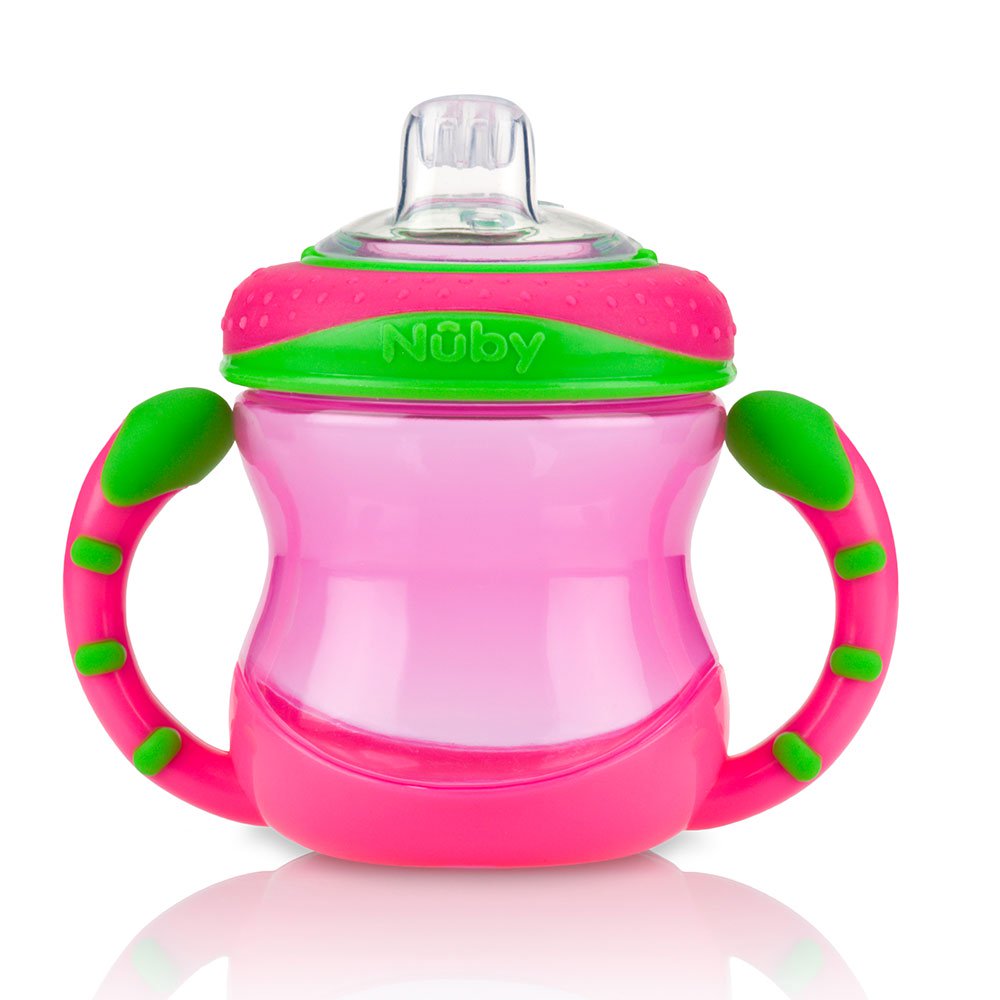 vasop nuby antiderrame con asas x 240ml  rosado