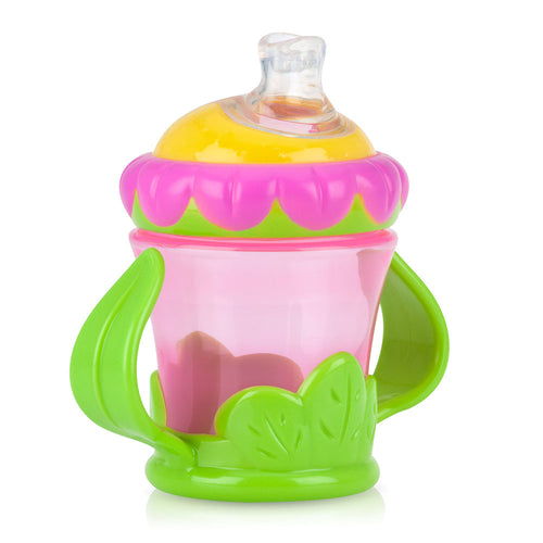 vaso nuby con azas flores x 210ml