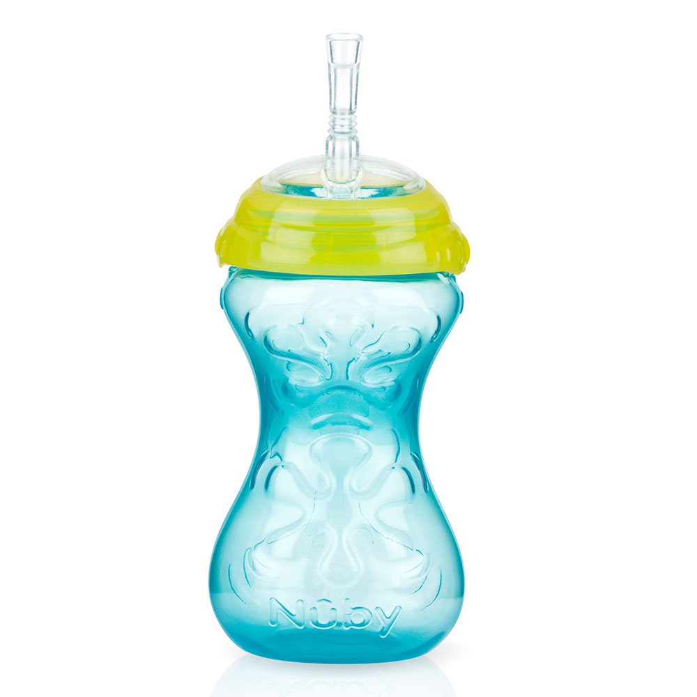 nuby vaso pitillo flex x 300ml   azul