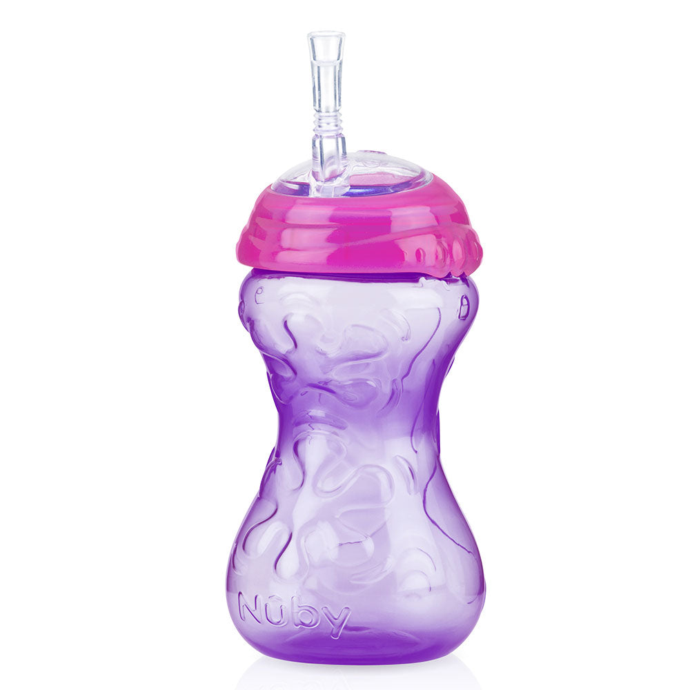 nuby vaso pitillo flex x 300ml   rosado