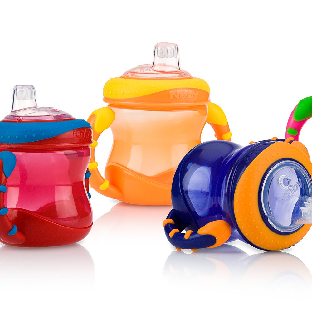 vaso nuby antiderrame con asas x 240ml   amarillo