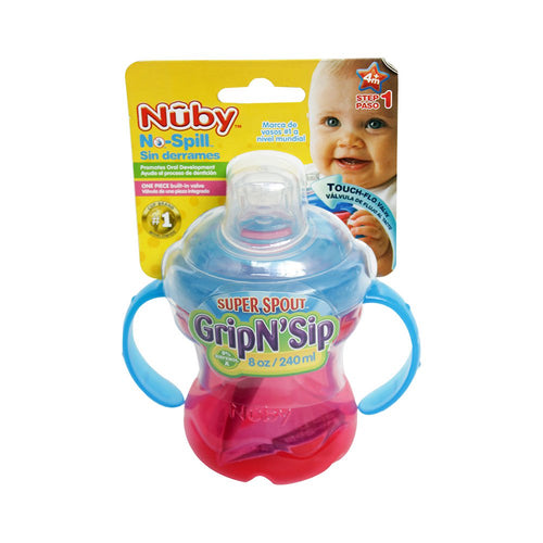 vaso nuby antiderrame con asas  azul x 240ml   rojo