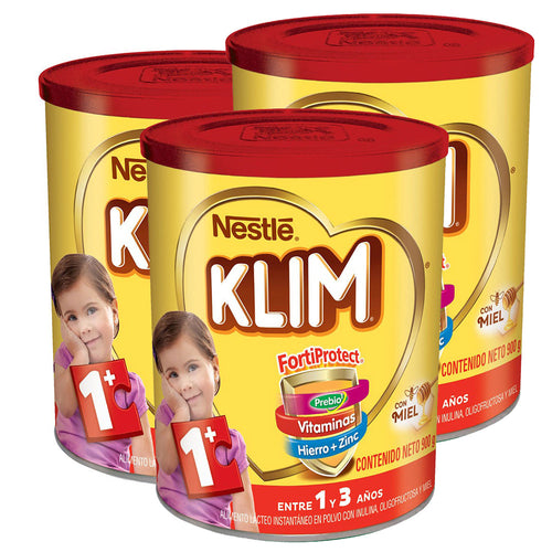 paga 2 lleva 3   alimento lacteo klim fortiprotect con miel 1    lata 900grs