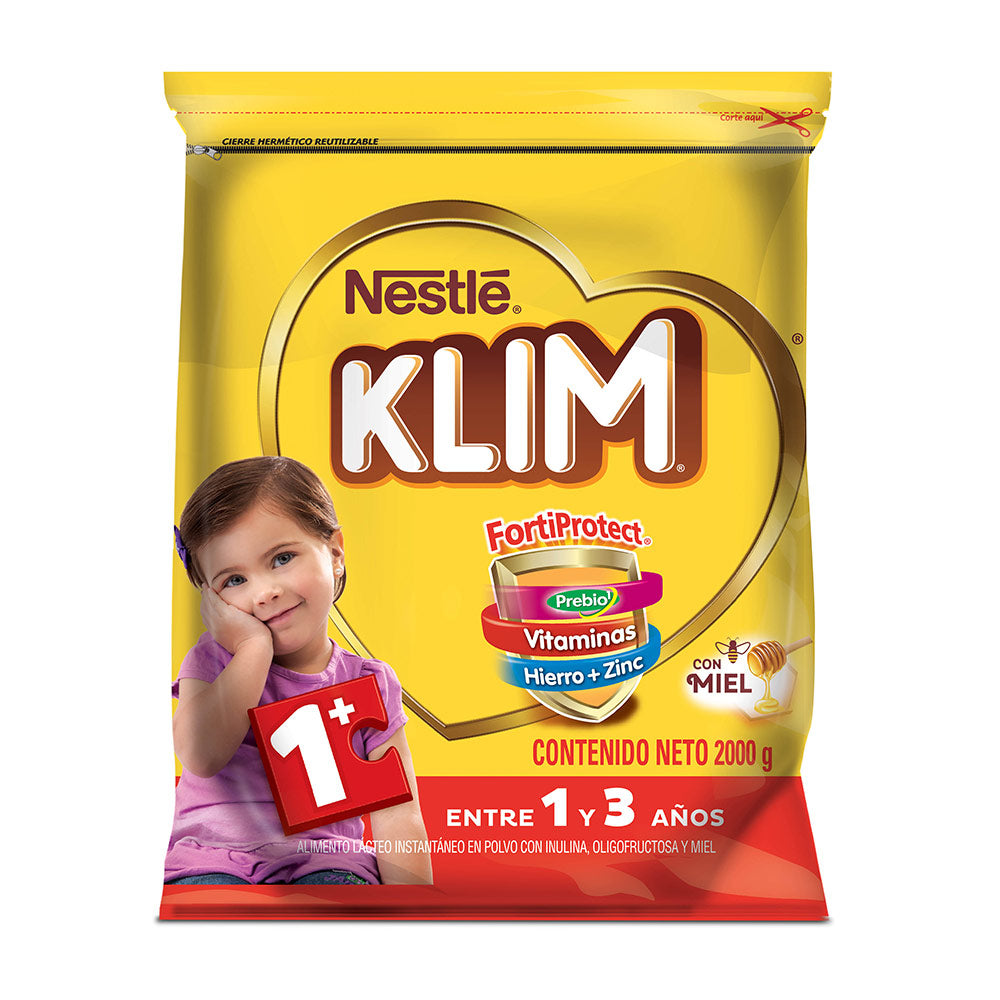 alimento lacteo klim fortiprotect con miel 1    bolsa 2000grs