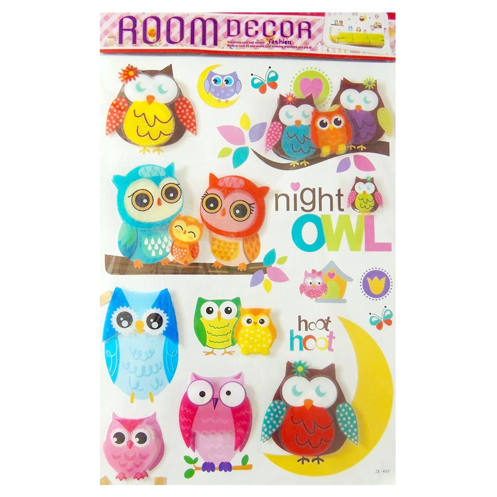 vinilo autoadhesivo   buho en la luna