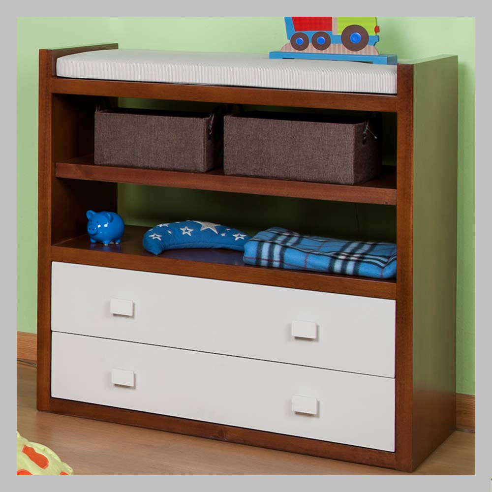 cambiador en madera con cajones para bebe