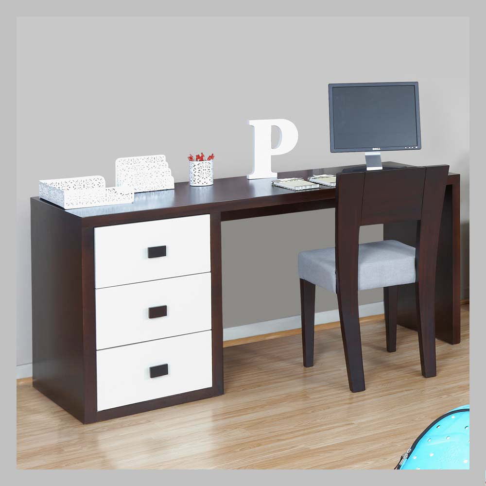 escritorio con cajones cafe