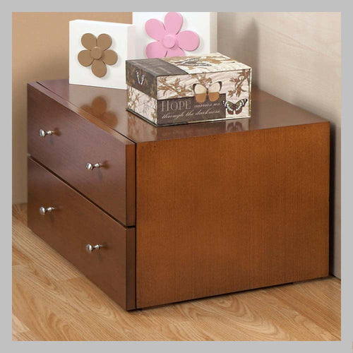 mesa de noche dos cajones moderna cafe