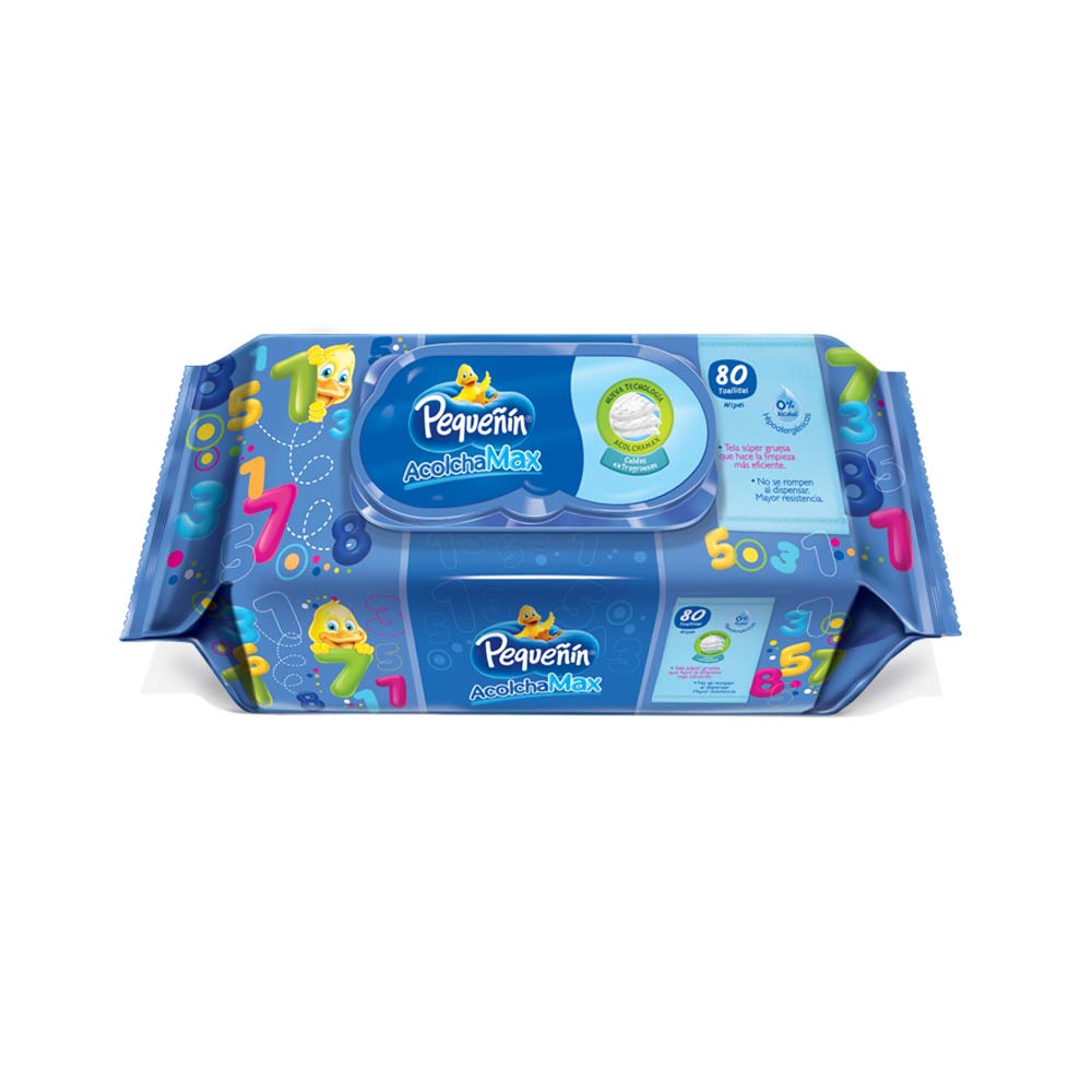 toallitas humedas  acolchamax con tapa x80   pequenin