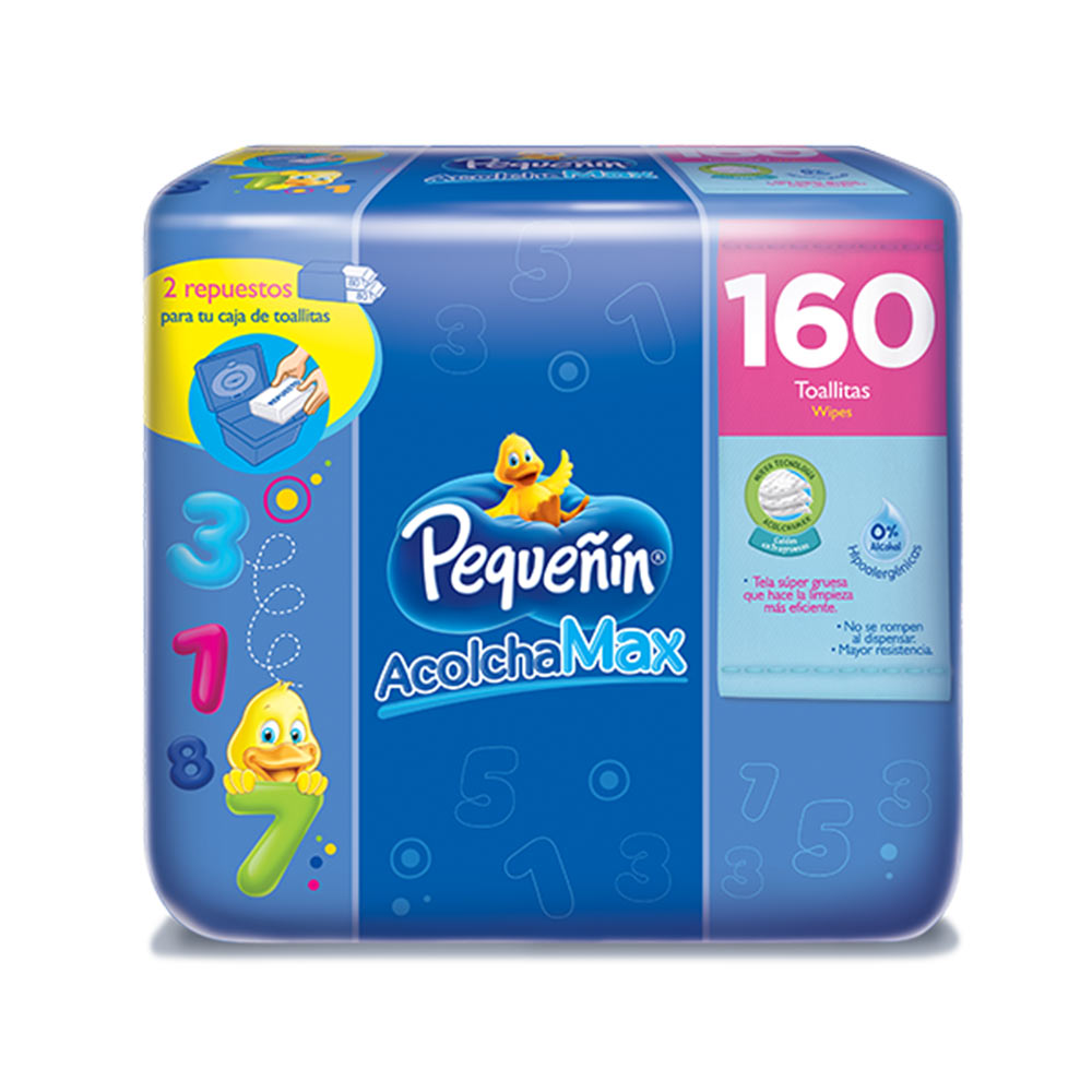 toallitas humedas acolchamax repuesto caja x160   pequenin