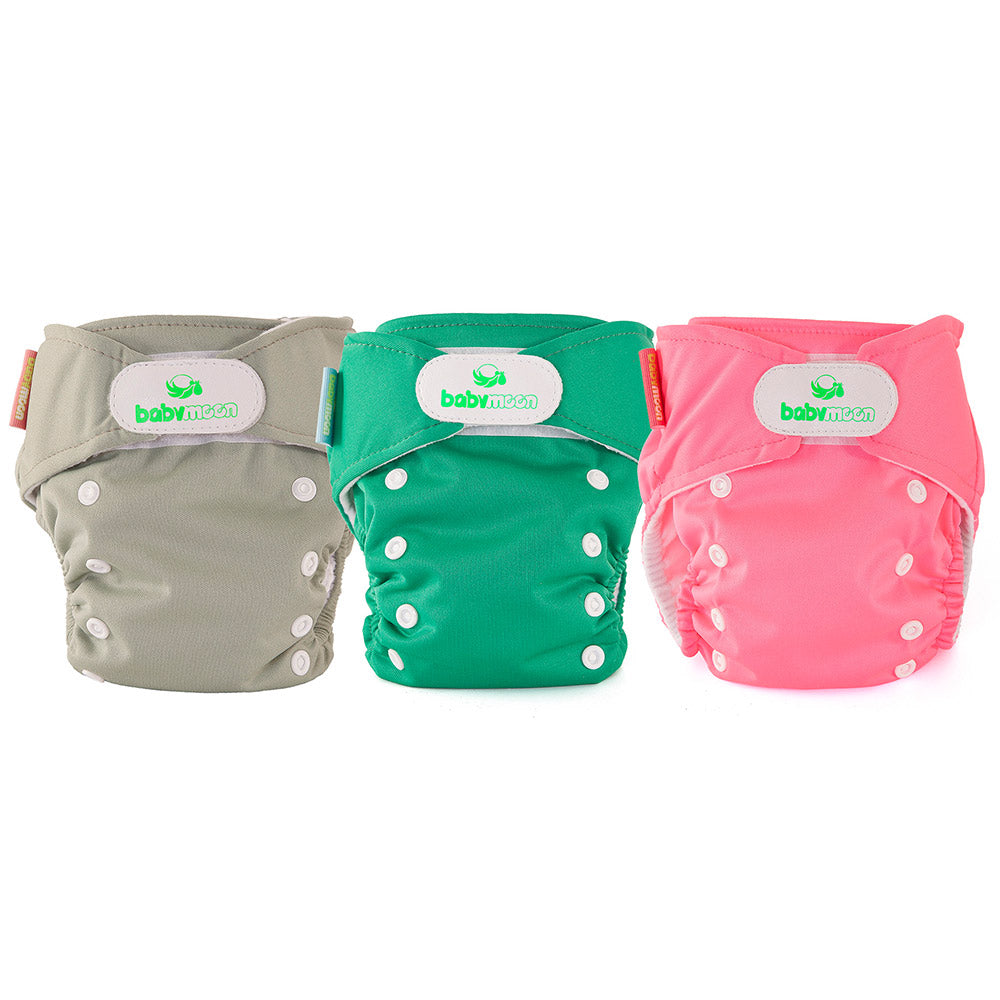 pack x3 panales ecobabymoon unitono   beige  verde y rosado
