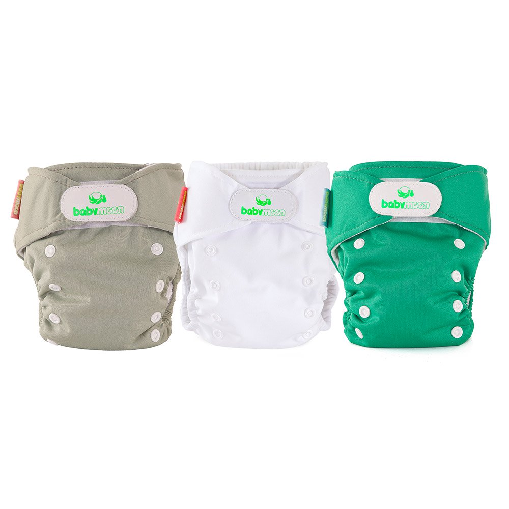 pack x3 panales ecobabymoon unitono   beige  verde y blanco