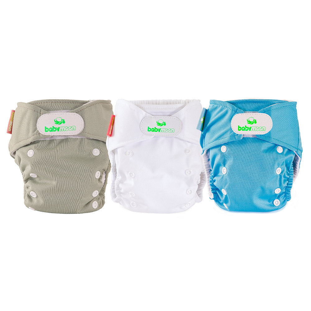 pack x3 panales ecobabymoon unitono   beige  blanco y azul