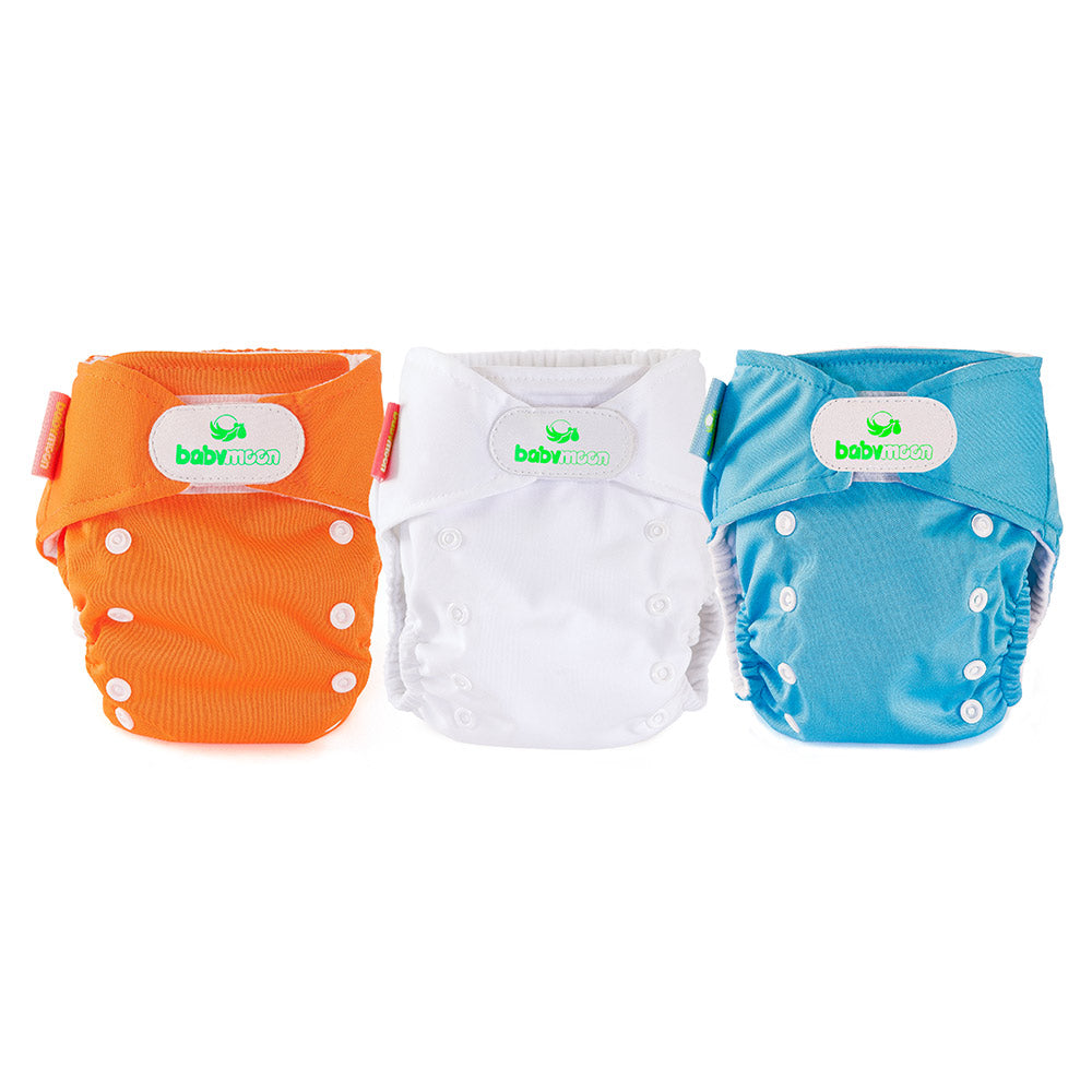 pack x3 panales ecobabymoon unitono   naranja  blanco y azul