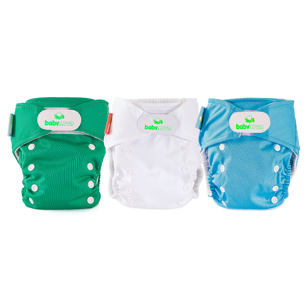 pack x3 panales ecobabymoon unitono   verde  blanco y azul