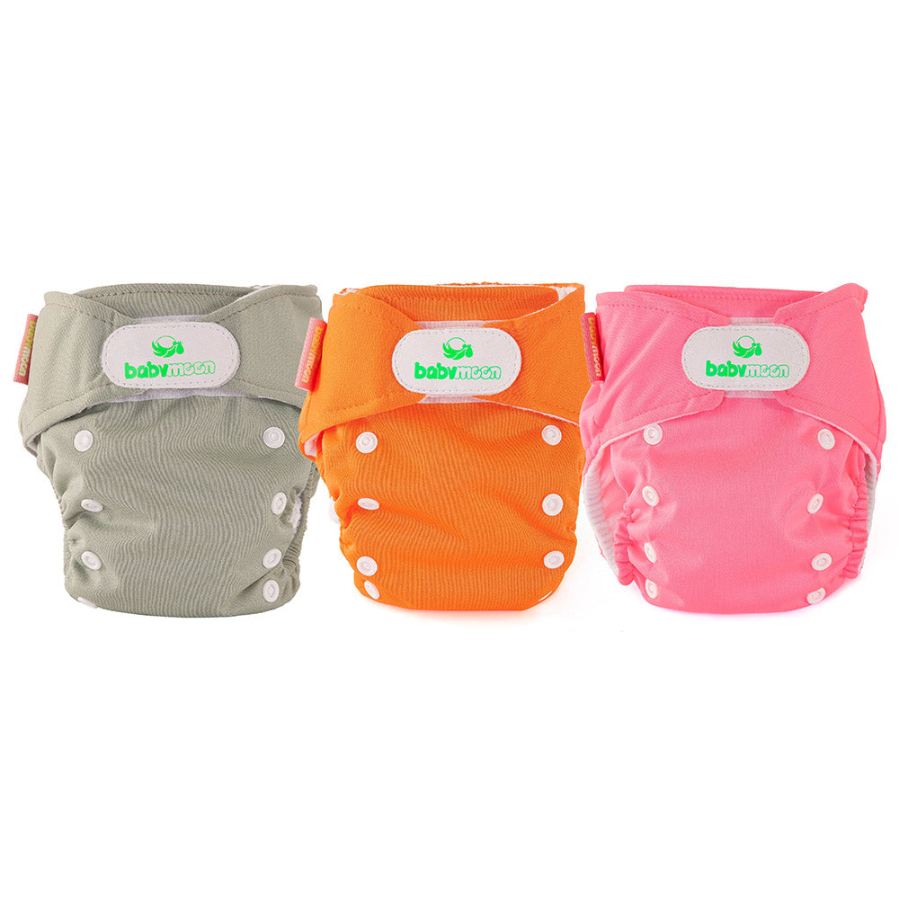 pack x3 panales ecobabymoon unitono   beige  naranja y rosado