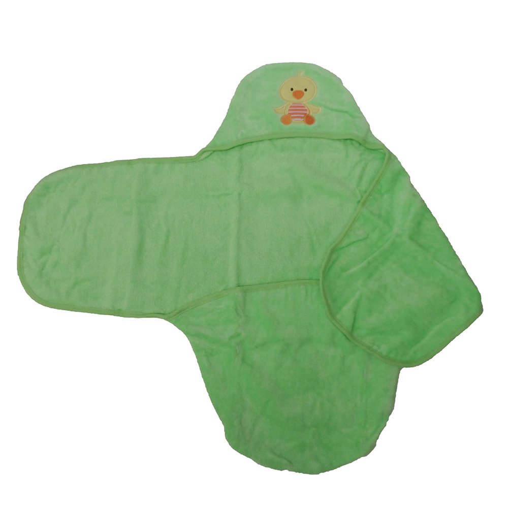 toalla de bano para bebe con capota verde mifanqi