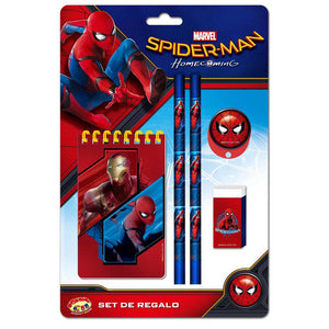 set escolar de regalo block spiderman