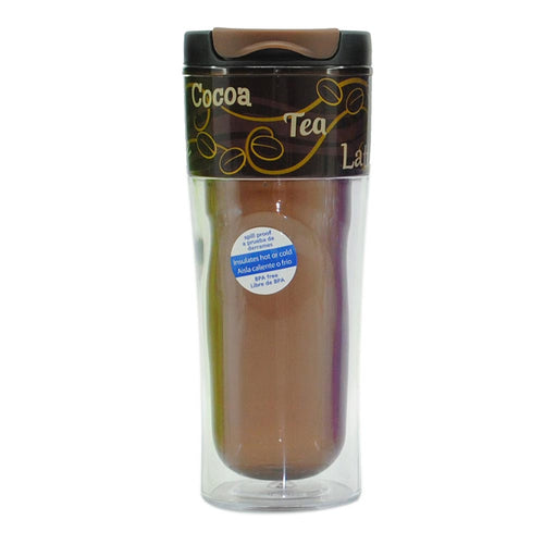 botella cool gear de doble pared 14 oz color cafe