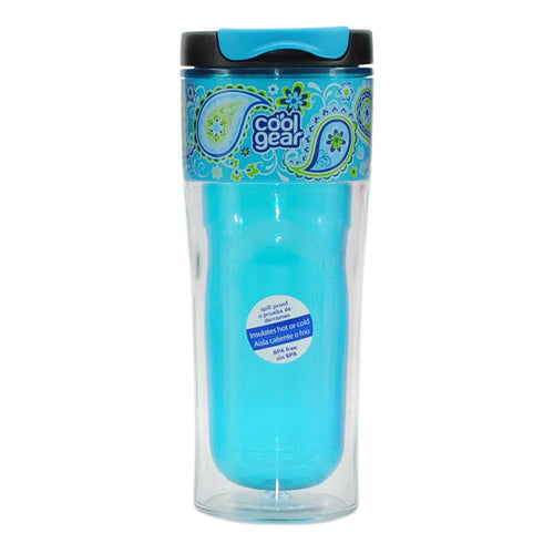 botella cool gear de doble pared 14 oz color azul claro