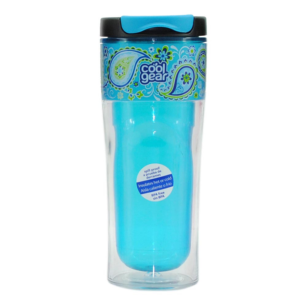 botella cool gear de doble pared 14 oz color azul claro