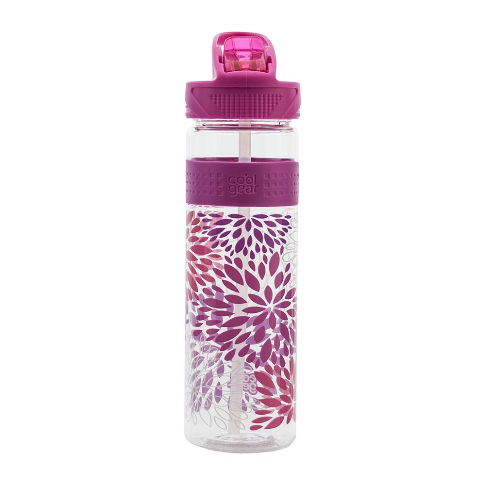 botella cool gear con boquilla de succion color fucsia