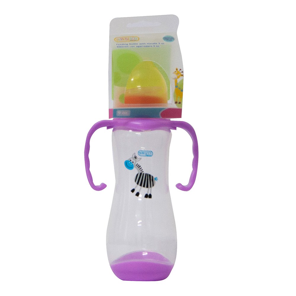 biberon con asas moradas 9 onzas