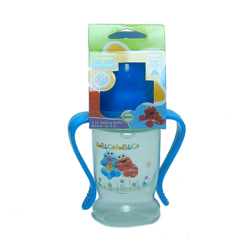 biberon con asas 4oz azul