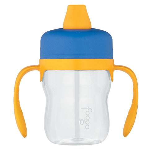 vaso antiderrame con mango 235 ml   azul amarillo
