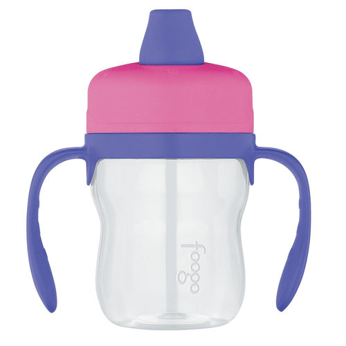 vaso antiderrame con mango 235 ml   rosado morado