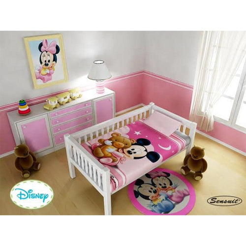 cobija cuna minnie rosado   disney