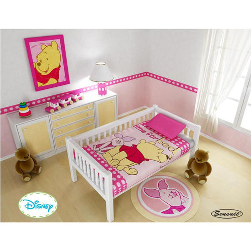 cobija cuna winnie pooh rosado   disney