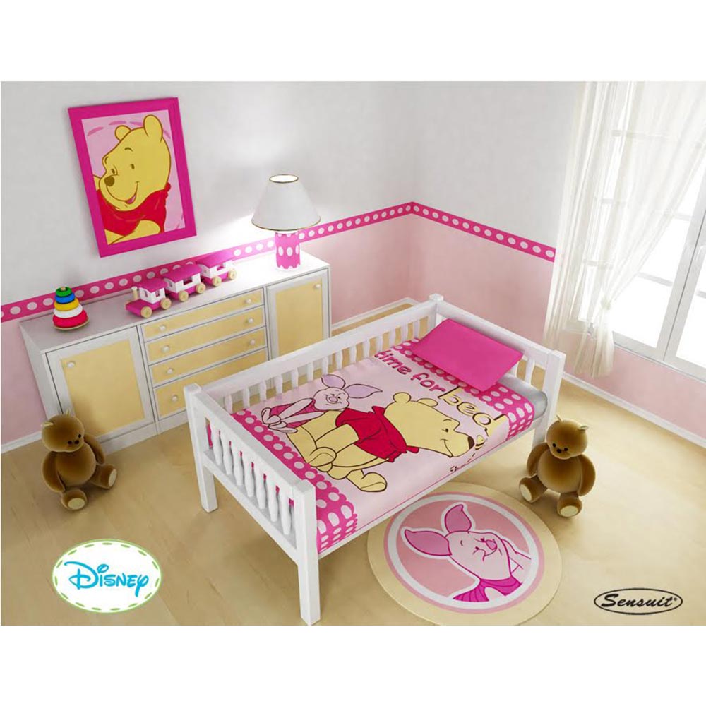 cobija cuna winnie pooh rosado   disney