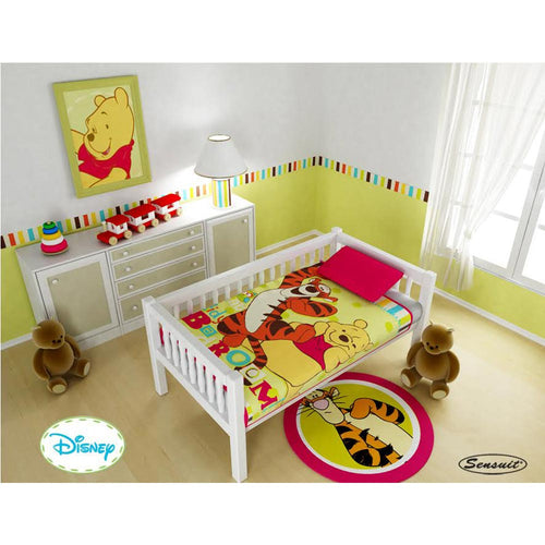 cobija cuna winnie pooh y tigger amarillo   disney