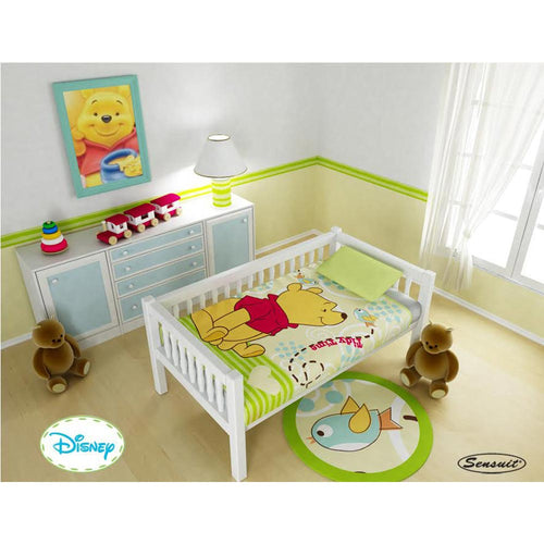 cobija cuna winnie pooh verde   disney