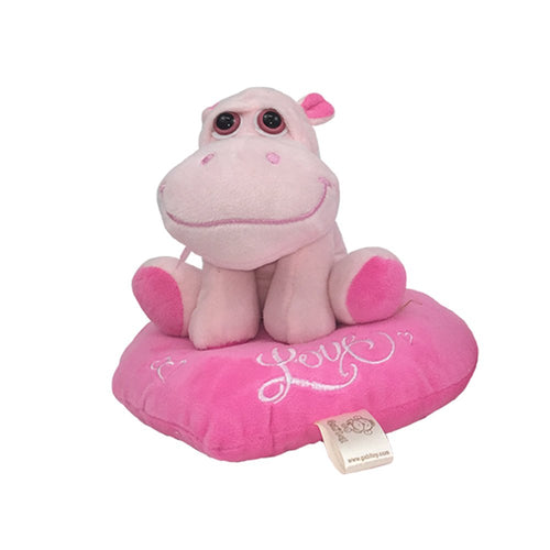 peluche hipopotamo enamora rosado de 20 cm   boof