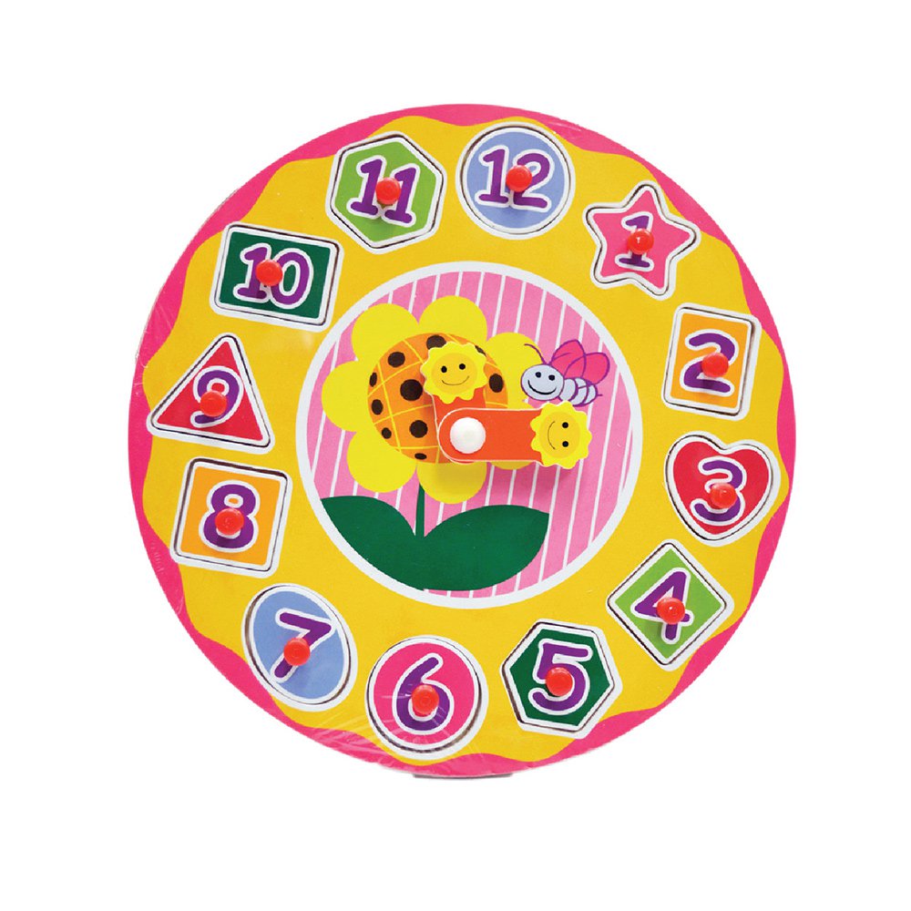 reloj  madera con manija plastica