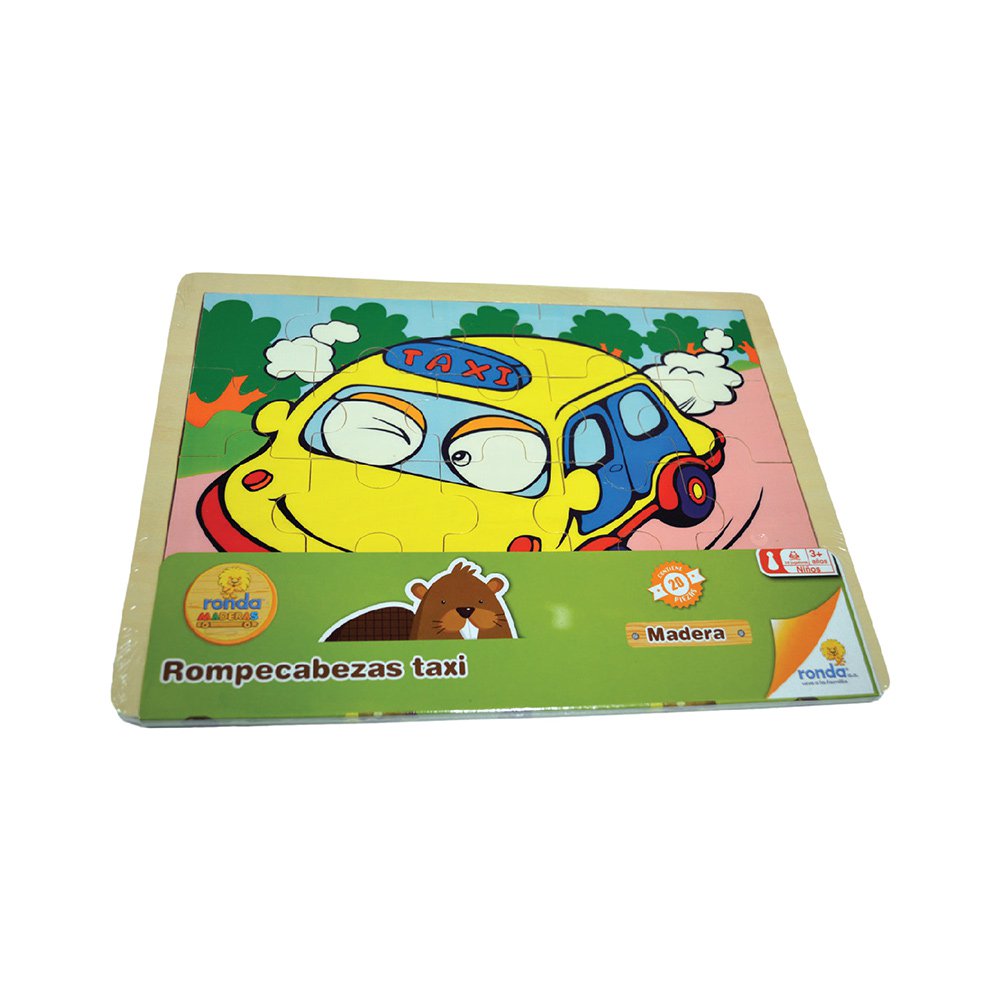rompecabezas madera taxi