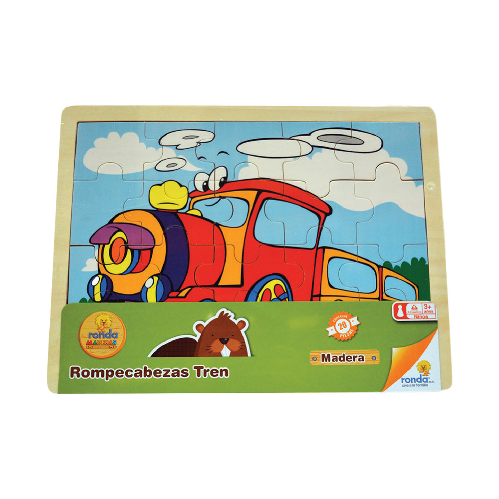 rompecabezas  madera tren