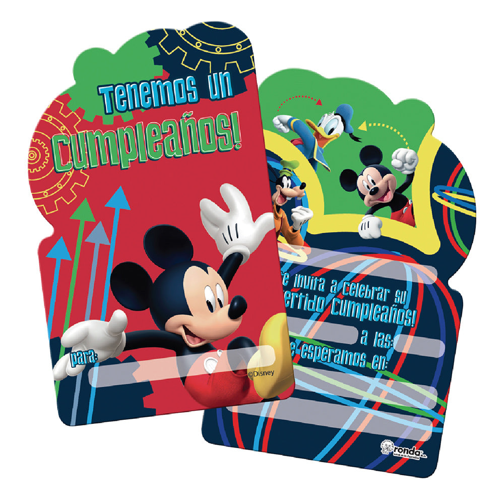 tarjetas invitacion mickey 12 x 8 unds