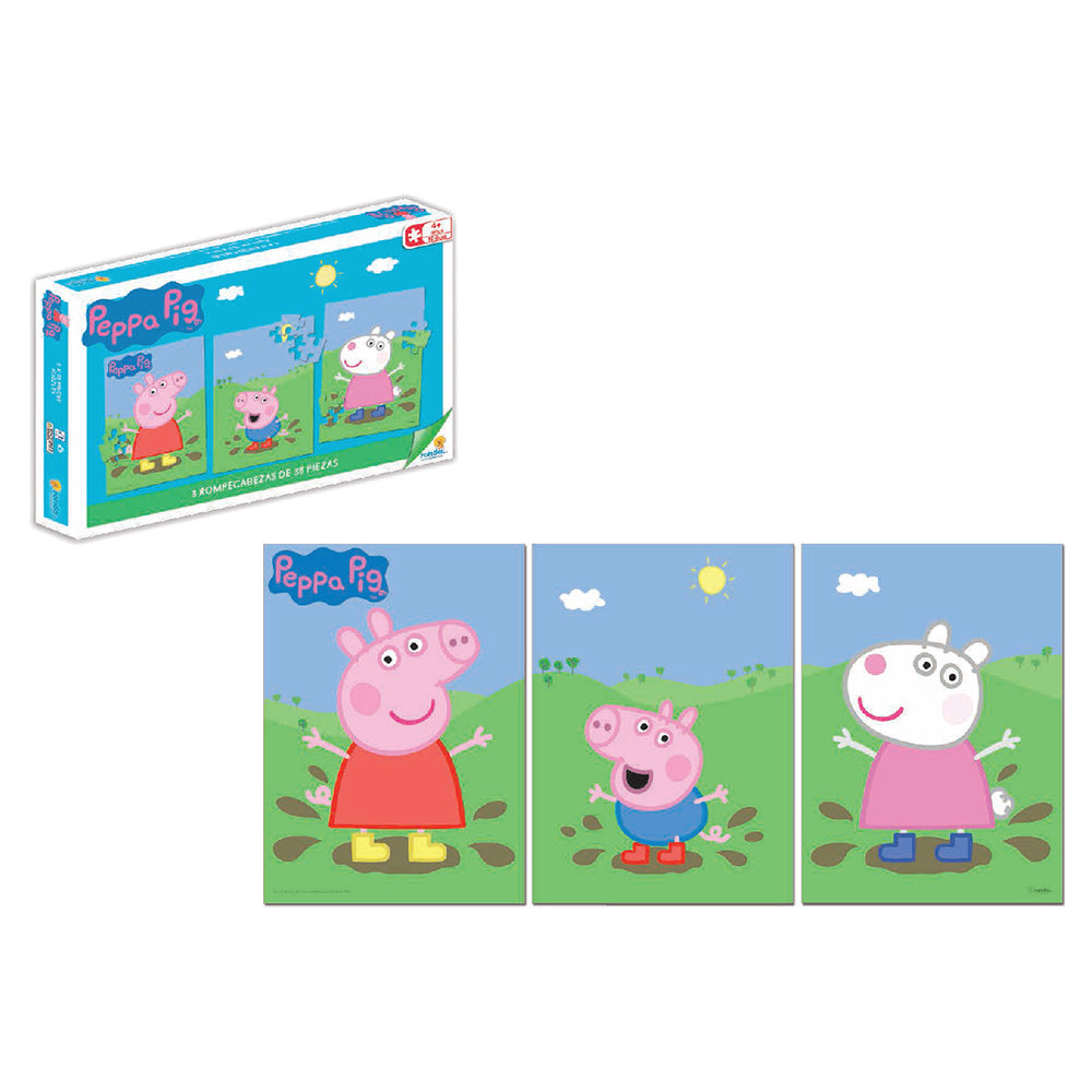 rompecabezas 3 x 35 pzas peppa pig