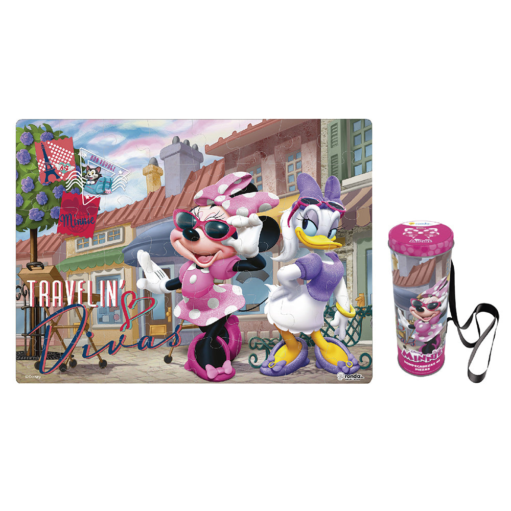 rompecabezas x 48 pzas lata cargadera minnie bow tique