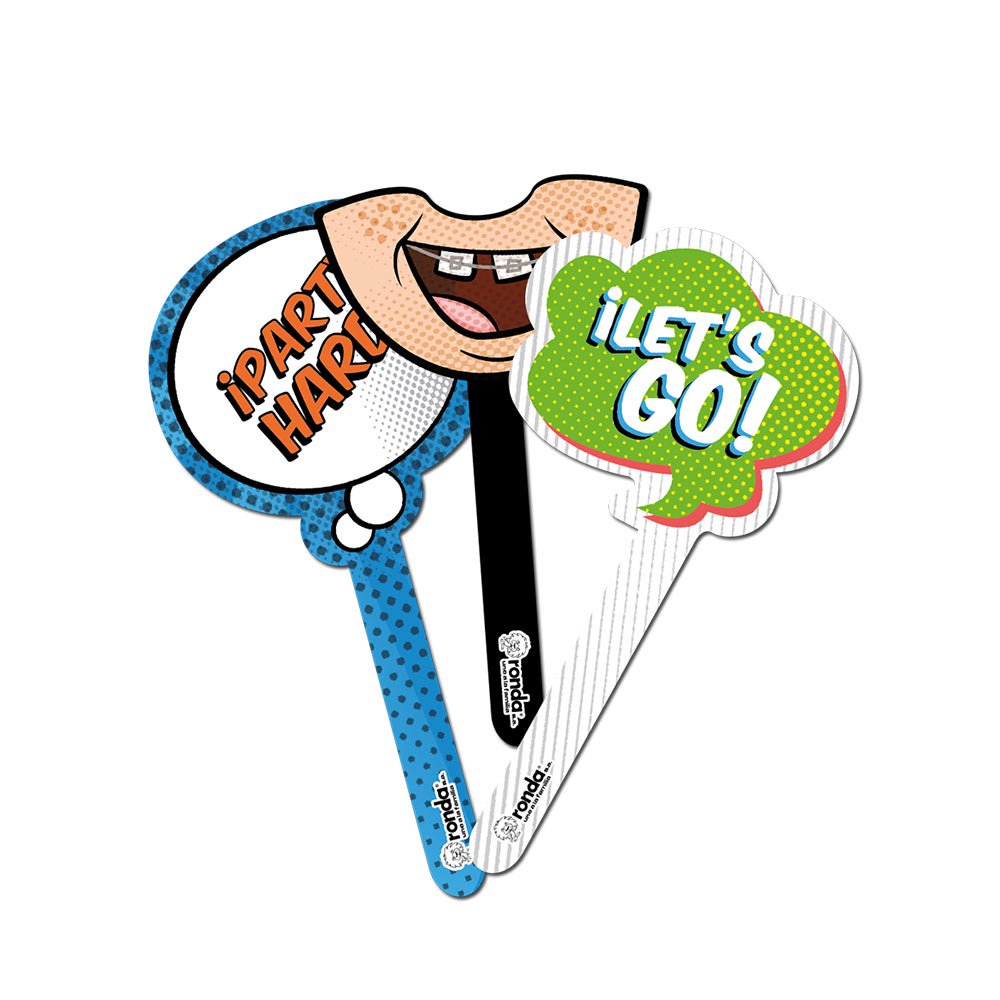 props para fiesta pop art x 8 unds