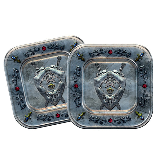 platos cuadrados  medieval x 8 unds